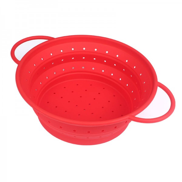 Kitchen Utensils New Silicone Circular Telescopic Drain Basket High Temperature Resistant Kitchen Folding Wash Basket Fruit And Vegetable Basket