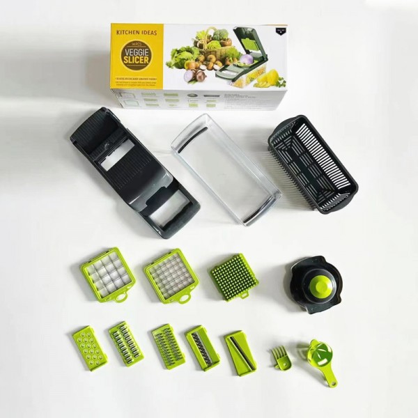 Multi Functional Vegetable Cutter With Box, A Household Kitchen Potato Slicer, Shredder, Dicer, Cucumber Planer